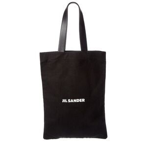 Jil Sander Large Canvas & Leather Tote, Black